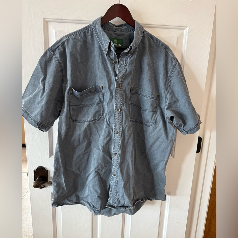 Schnee’s men’s button down shirt size XL bluish gray color